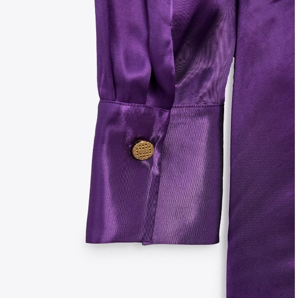 NEW! Zara Purple Belted Wrap Dress - Picture 3 of 12
